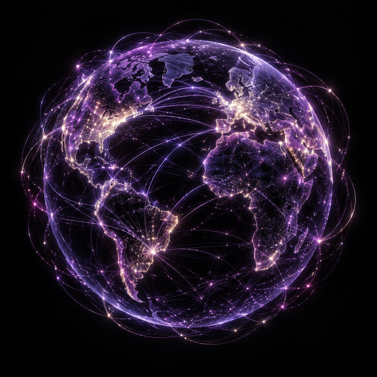 Illuminated global telecommunications network